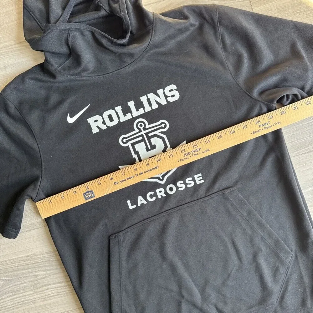 NIKE NCAA ROLLINS COLLEGE LACROSSE‎ WARMUP SWEATER SHIRT SIZE SMALL MENS BLACK